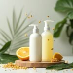 Homemade shampoo made with natural ingredients like amla, reetha, and aloe vera for chemical-free hair growth