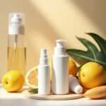 Woman applying a natural honey cleanser as part of a skincare routine for oily acne-prone skin at home.